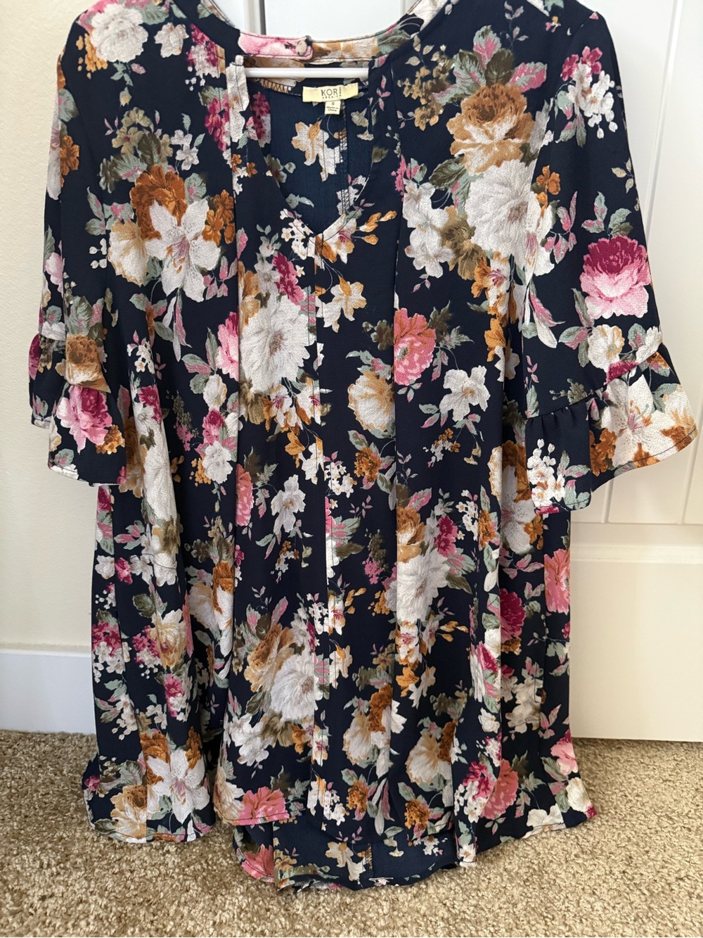 Kori Navy Floral Dress
